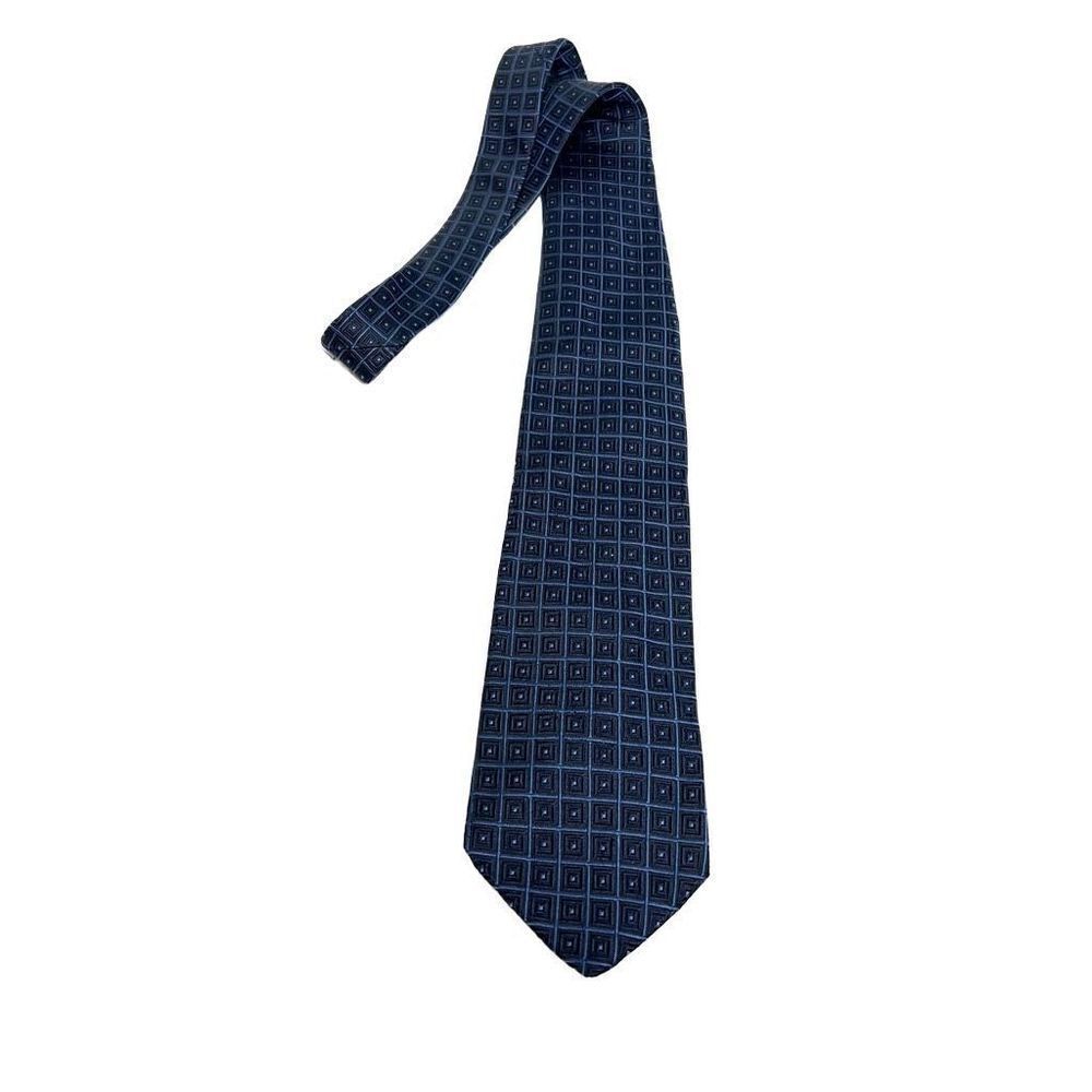 Brooks Brothers navy blue print pure silk tie